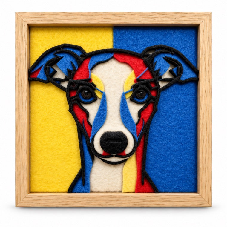 Carnival color set felt five-layer portrait of a dog