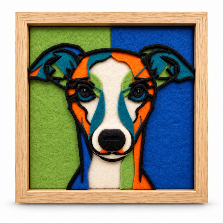 Meadow color set felt five-layer portrait of a dog