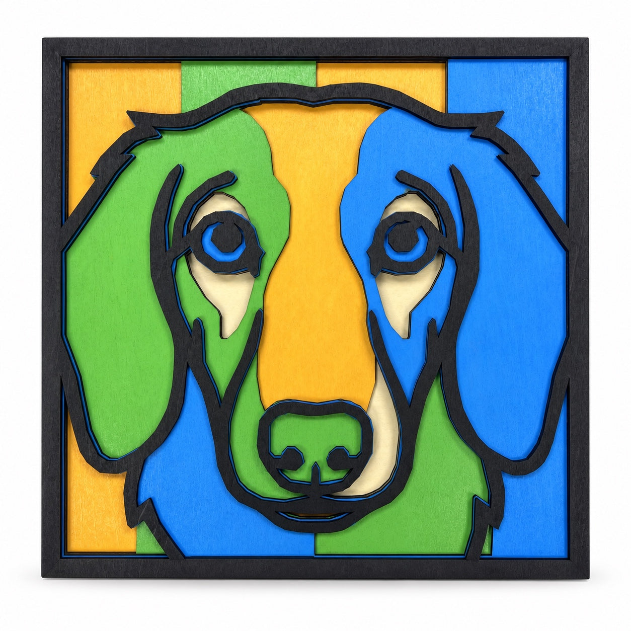 Meadow layered basswood dog portrait reference